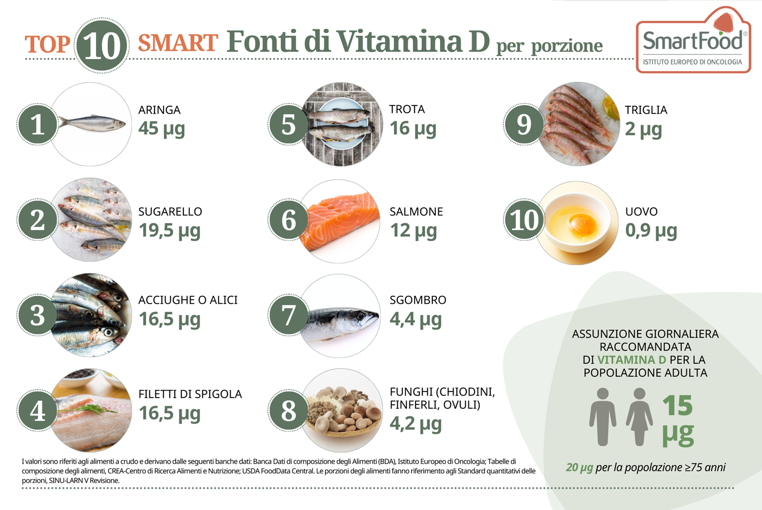 i 10 alimenti più ricchi di vitamina D